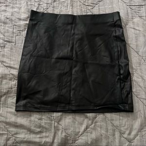 Black Faux Leather Skirt